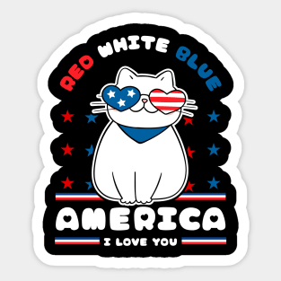 4th Jul Red White Blue Sticker